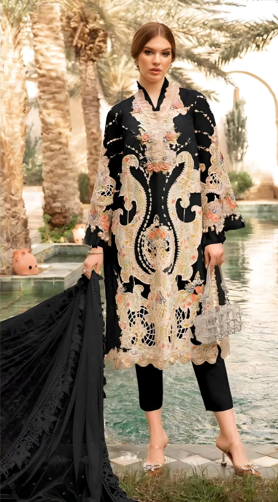 Pakistani Embroidered Organza Suit