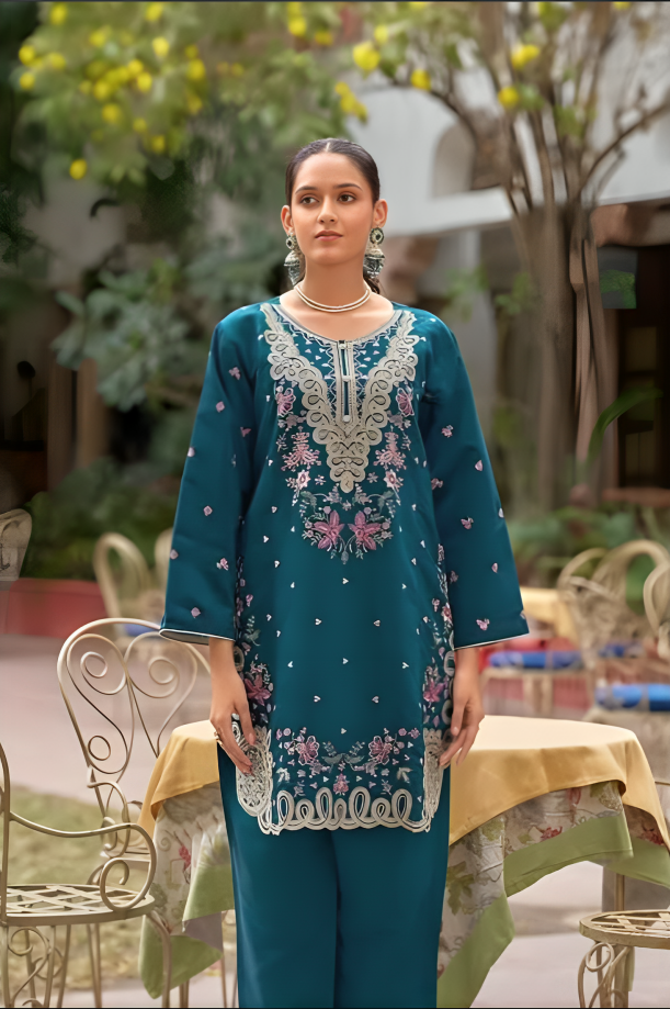 Embroidered Straight Kurta Set