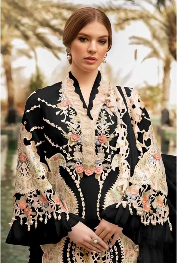 Pakistani Embroidered Organza Suit