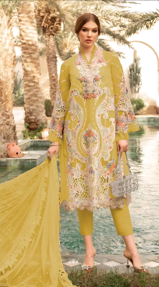 Pakistani Embroidered Organza Suit