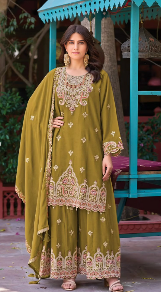 Elegant Embroidered Sharara Suit