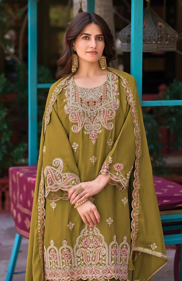 Elegant Embroidered Sharara Suit