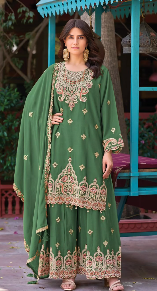 Elegant Embroidered Sharara Suit