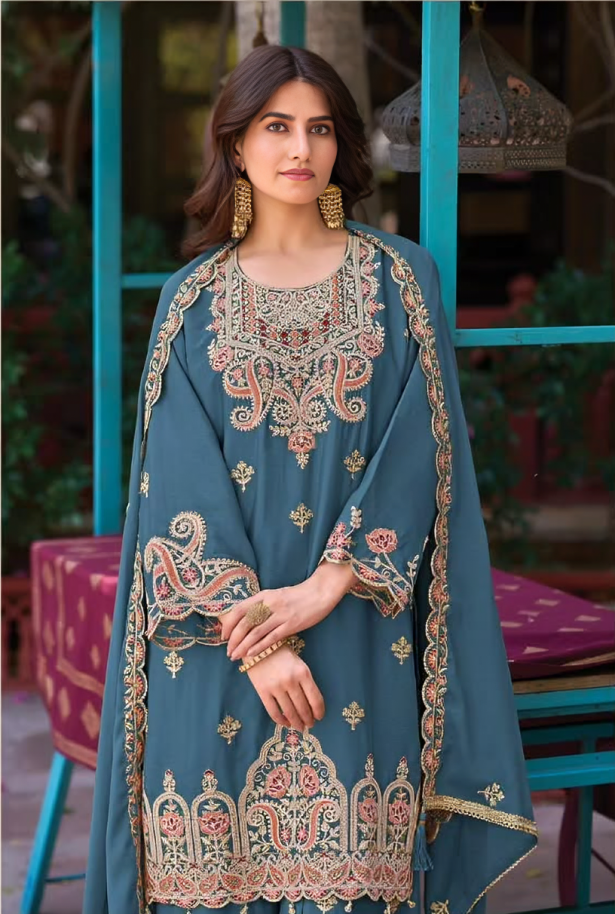 Elegant Embroidered Sharara Suit