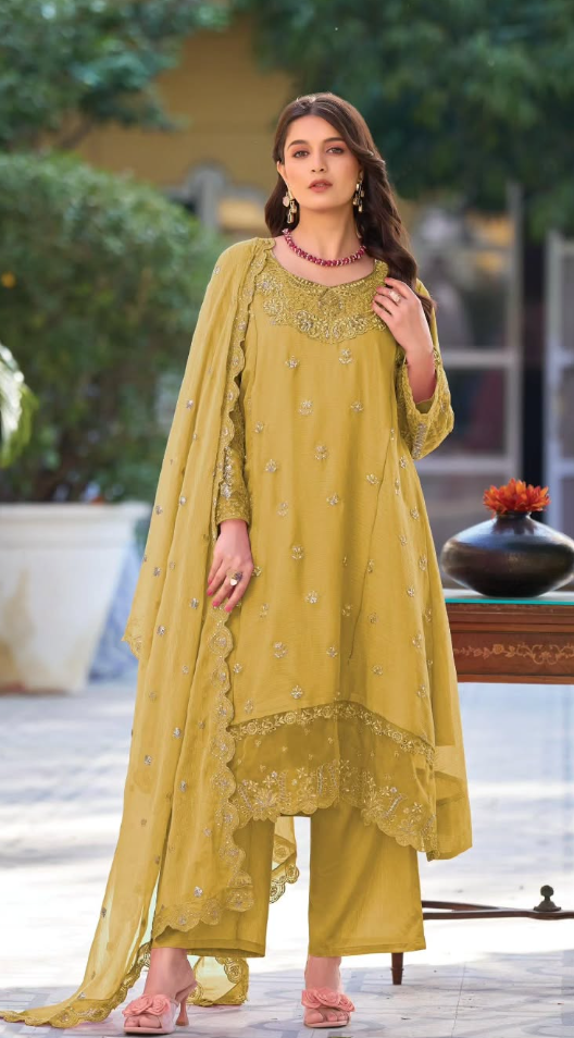 Embroidered Chiffon Suit