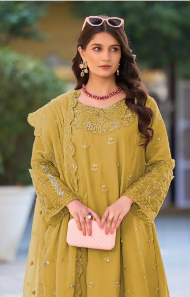 Embroidered Chiffon Suit