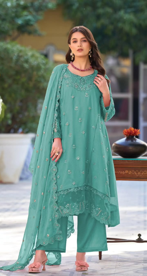 Embroidered Chiffon Suit