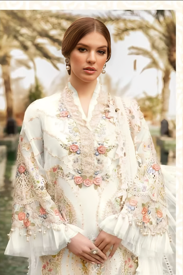 Pakistani Embroidered Organza Suit