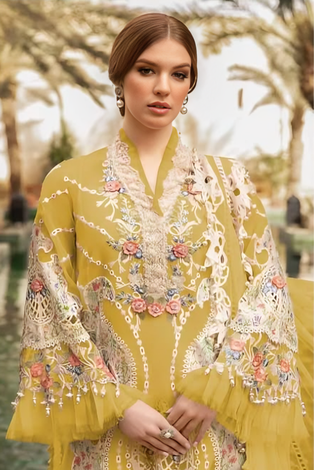 Pakistani Embroidered Organza Suit