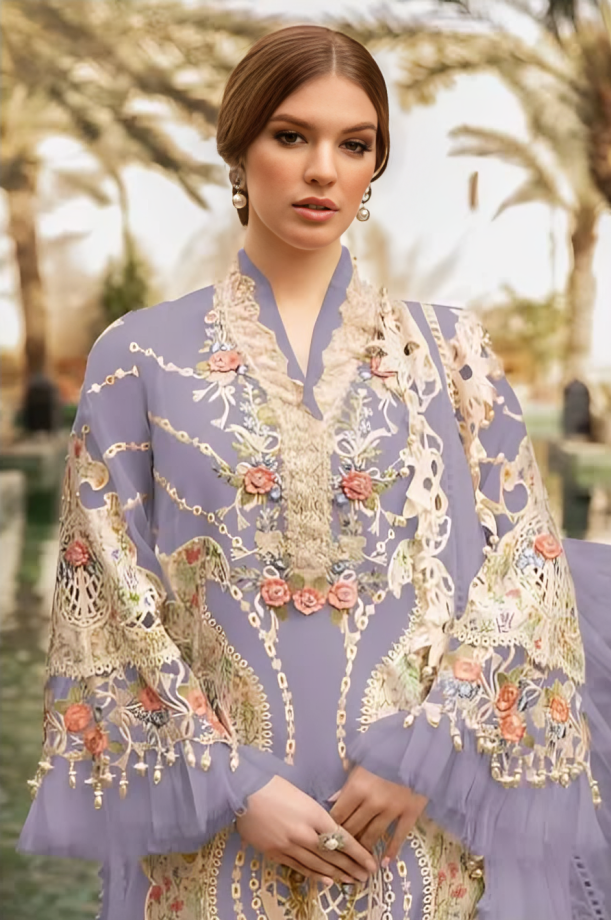 Pakistani Embroidered Organza Suit
