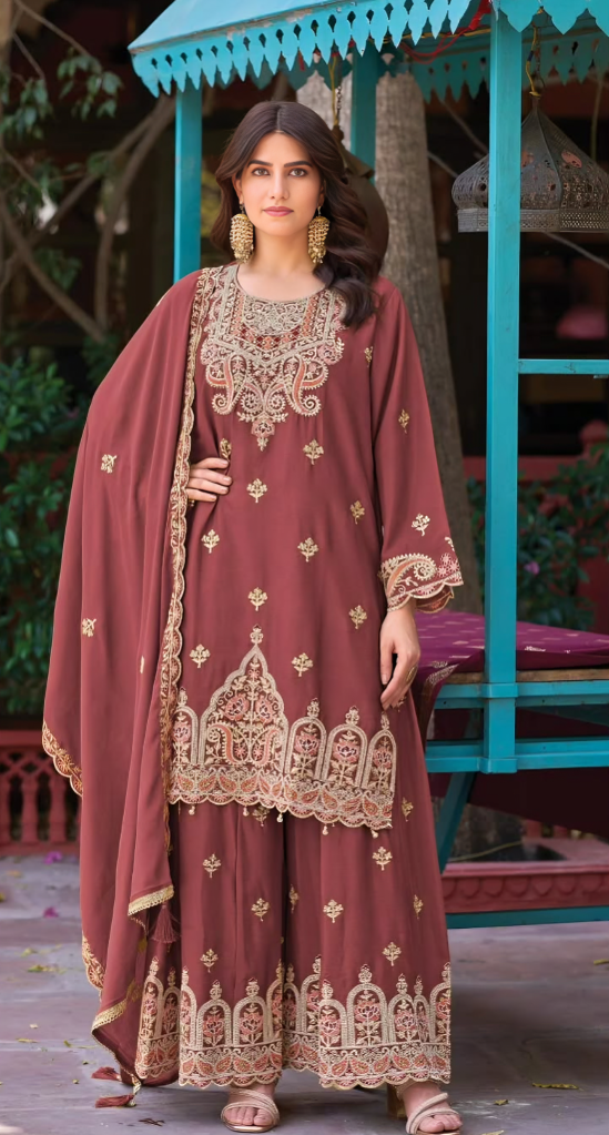 Elegant Embroidered Sharara Suit