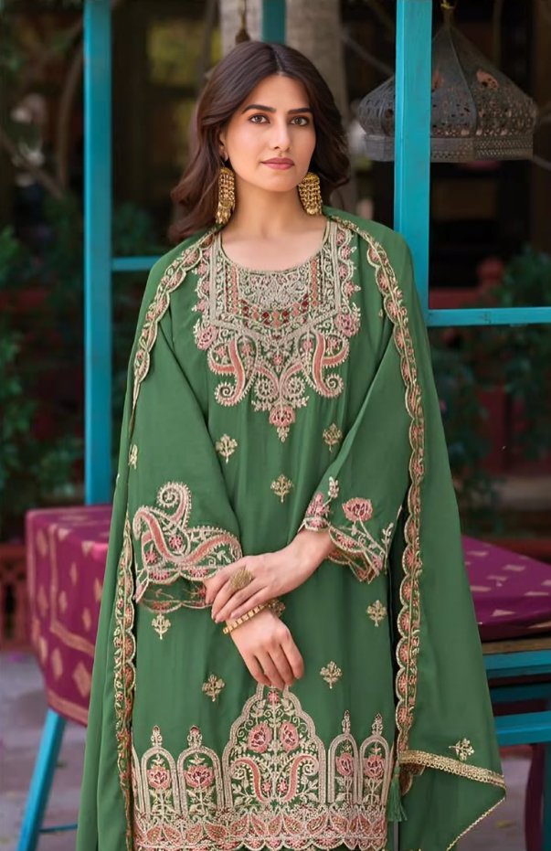 Elegant Embroidered Sharara Suit