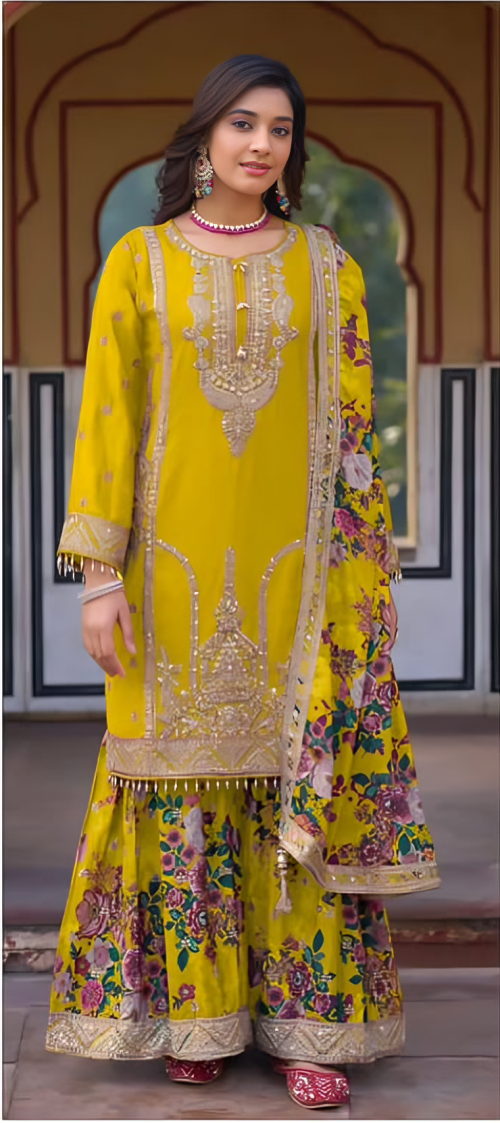 Royal Emerald Sharara Set