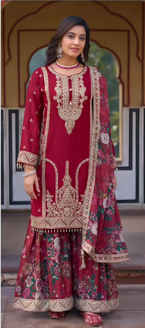 Royal Emerald Sharara Set